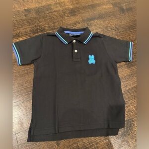 Psycho Bunny –Banks Pique, Youth boys Black Polo, Size Small (7-8)